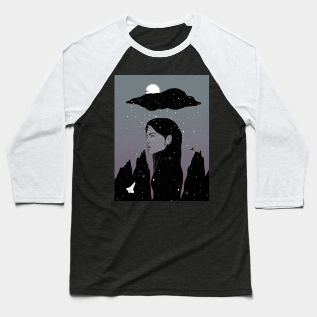 If My Dark Cloud Were Full of Stars Baseball T-Shirt by normanduenas